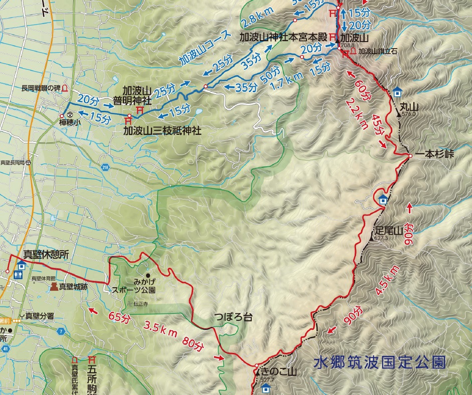 足尾山地図（桜川市提供）
