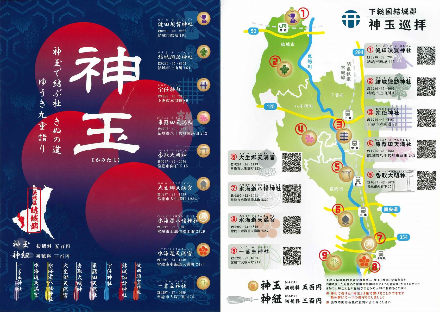 茨城県結城郡（下総国）神玉巡拝のチラシ（表裏）