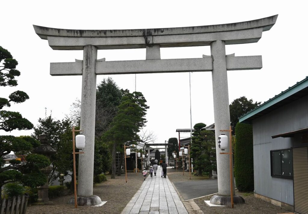 健田須賀神社の鳥居＝結城市結城