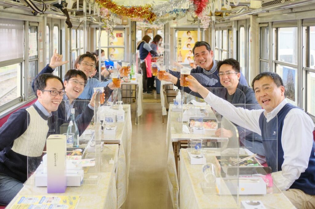 関鉄ビール列車。車内のイメージ