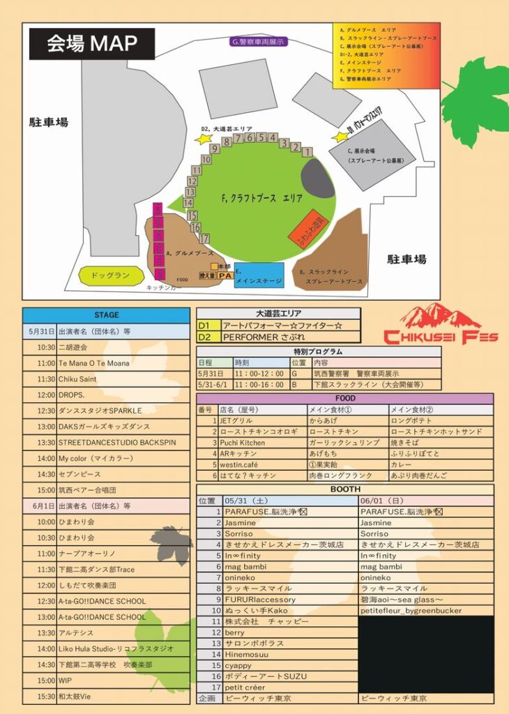 「筑西フェス2025春」の会場マップ