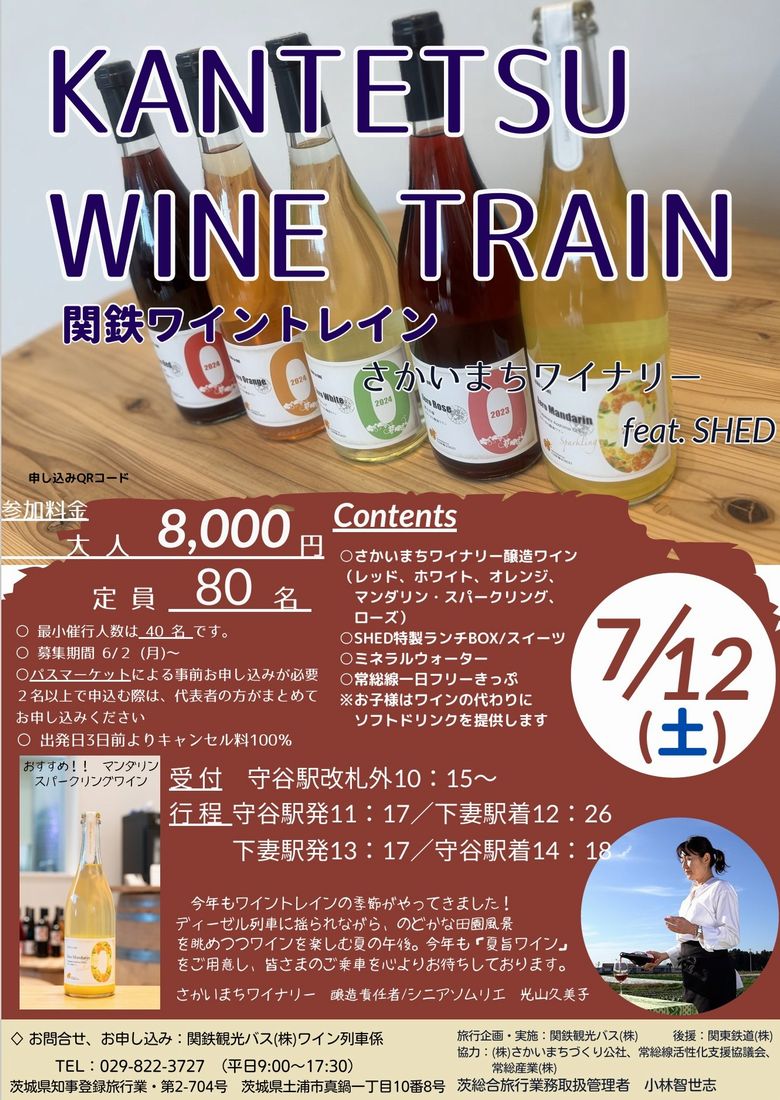 関鉄ワイントレインのポスター（関東鉄道提供）