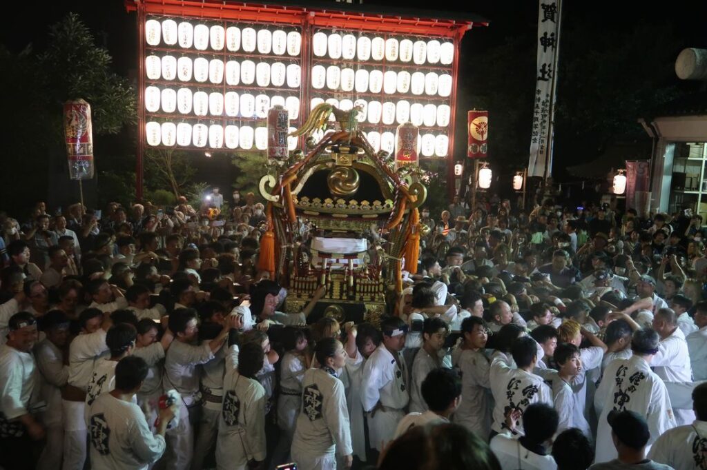祭り最終日に健田須賀神社に戻った神輿=2024年7月、同神社提供