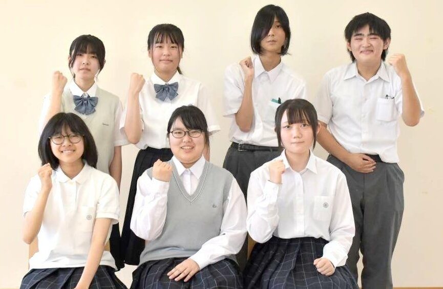 全国大会へ意気込む県西3校の代表生徒=結城市結城