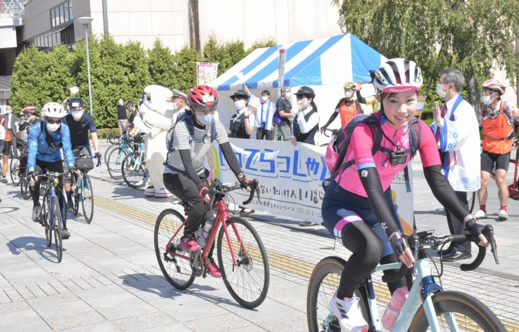 桜川市内で2021年10月に開催されたサイクリングイベント