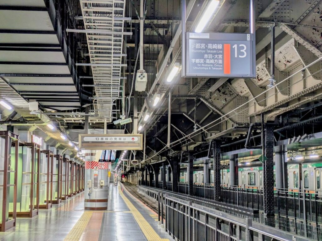 「E501 SAKIGAKE」が入る上野駅13番線（資料写真）