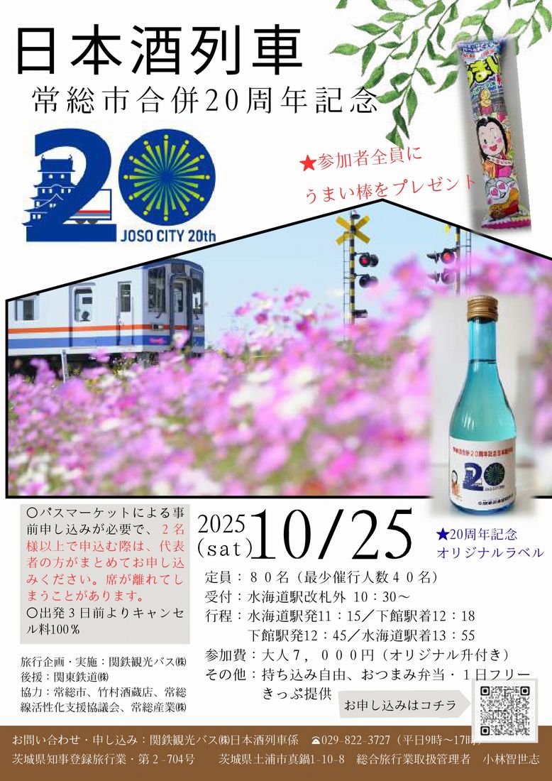 常総線日本酒列車のポスター（関東鉄道提供）