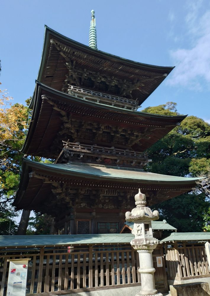 薬王院の三重塔=桜川市椎尾