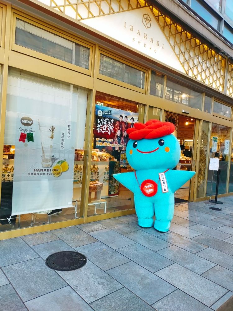 IBARAKI senceの前に立つごかりん(ごかみらいLab提供)