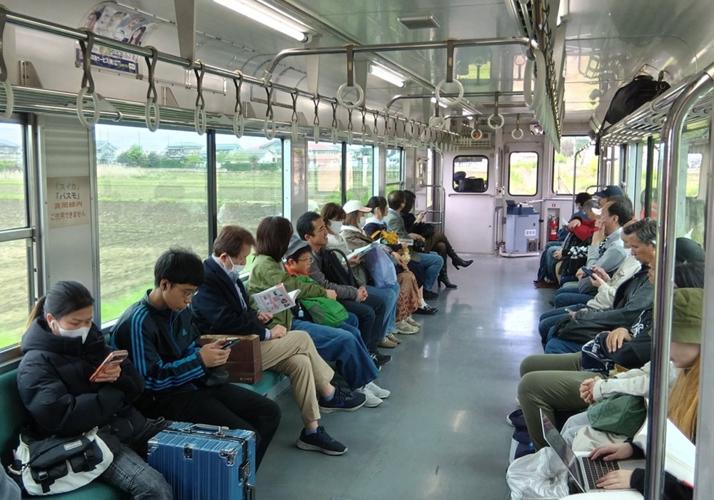 真岡鉄道の車内