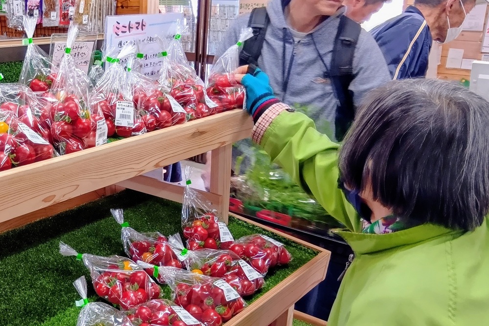 直売所で売られているミニトマト