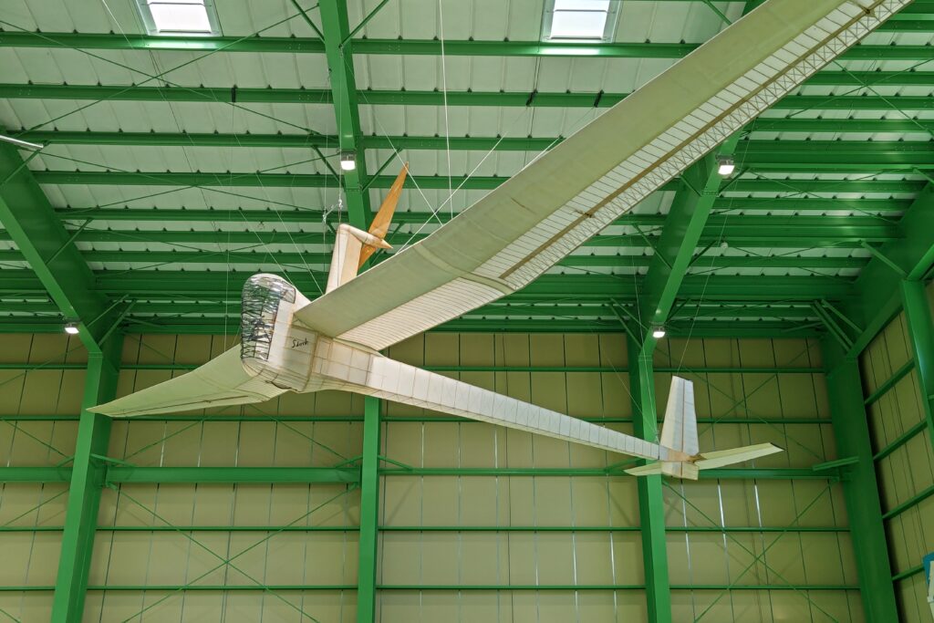 科博廣澤航空博物館に展示されている「日大式ストークＢ」＝筑西市徳持（資料写真）