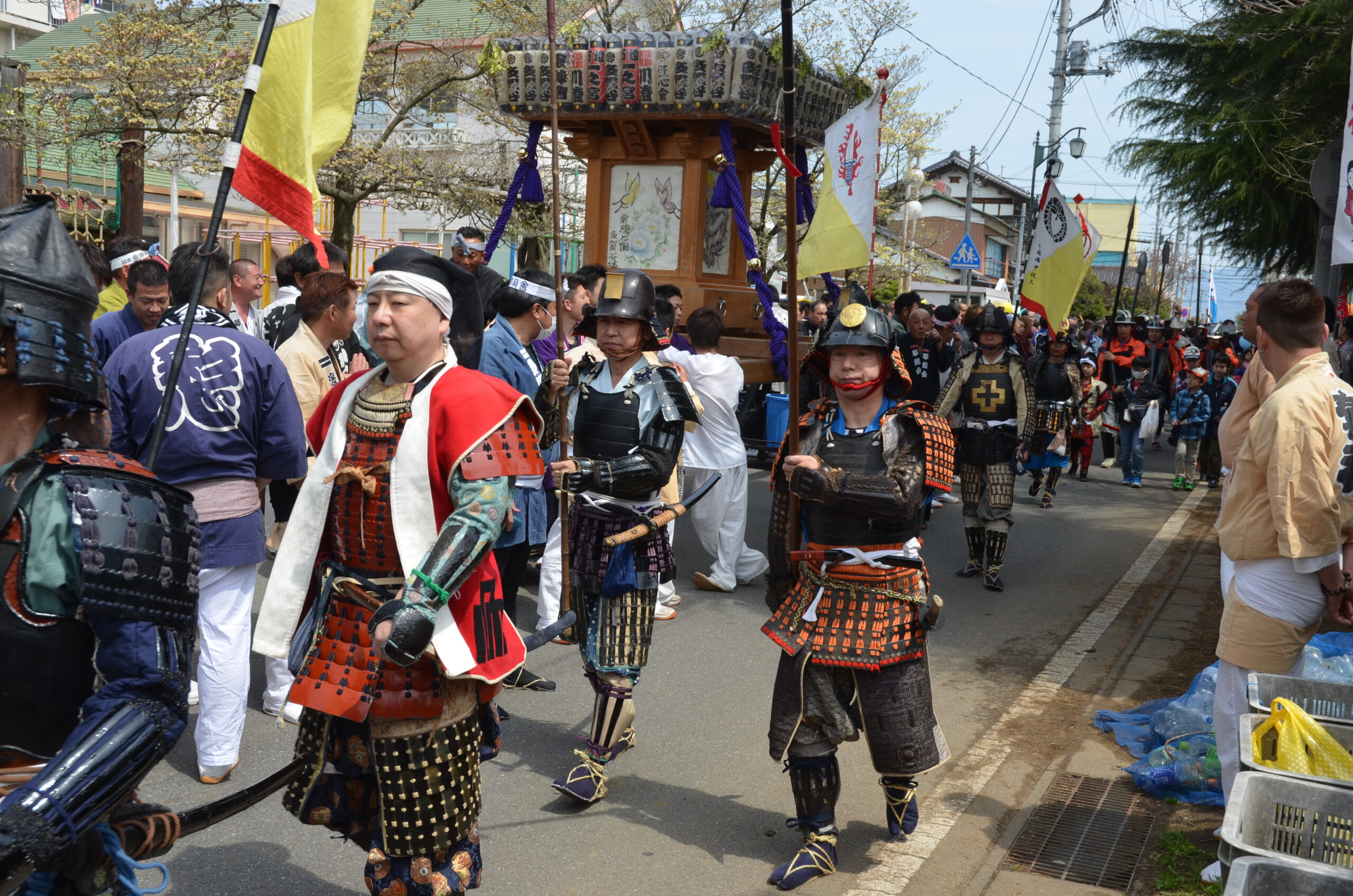 多賀谷城跡公園周辺を練り歩く武者大名行列＝下妻市（資料写真）