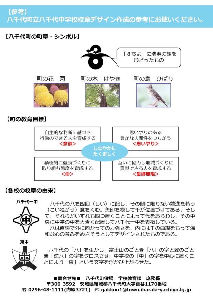 校章デザインの参考資料(八千代町役場提供)