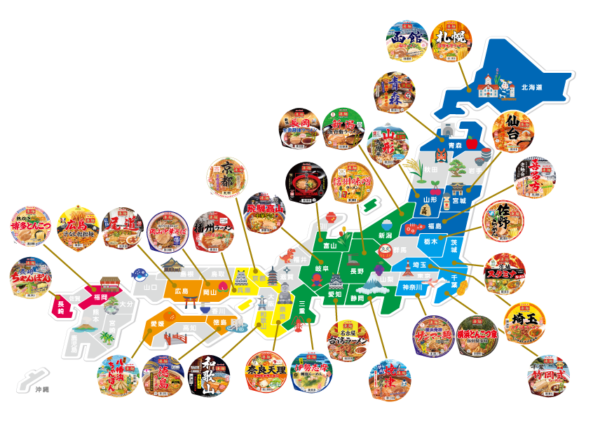 凄麺ご当地マップ（ヤマダイ提供）