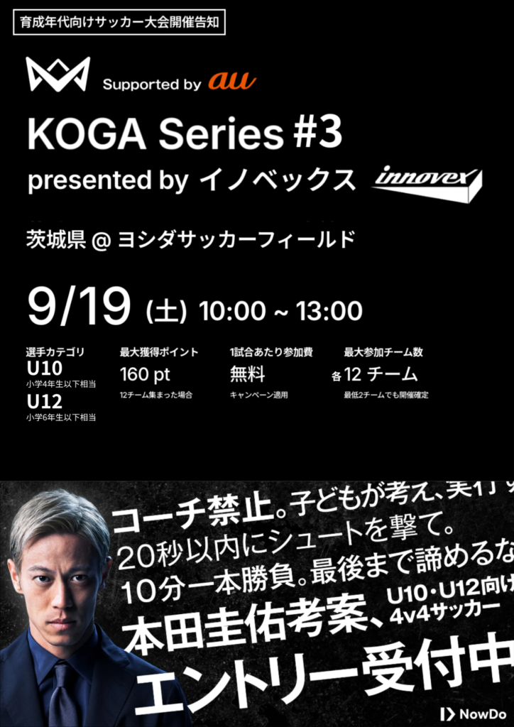 4v4 KOGA Series 2026 presented by イノベックスのチラシ(古河市役所提供)